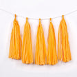 12 Pc Pre - Tied Paper Fringe Tassels Dark Yellow - YauSpark