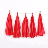 12 Pc Pre - Tied Paper Fringe Tassels Red - YauSpark