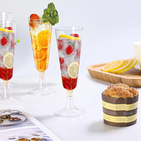 12 Pcs Plastic Champagne Glasses 5oz Clear - YauSpark