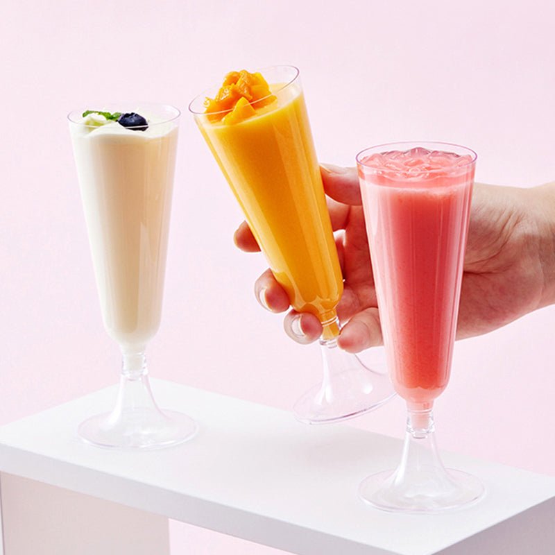 12 Pcs Plastic Champagne Glasses 5oz Clear - YauSpark