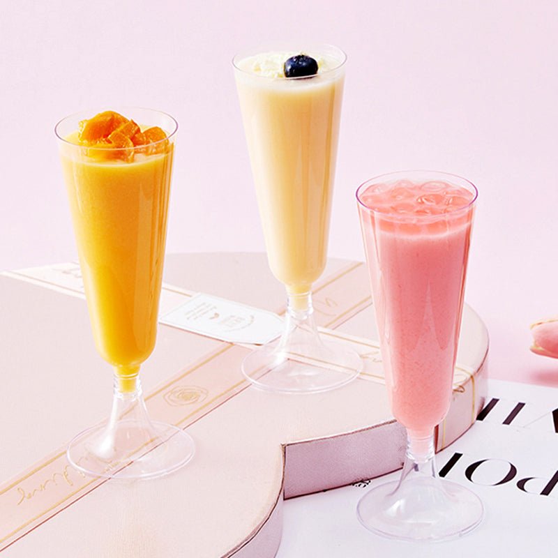 12 Pcs Plastic Champagne Glasses 5oz Clear - YauSpark