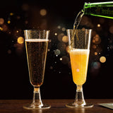 12 Pcs Plastic Champagne Glasses 5oz Gold Glittered Short Stem - YauSpark