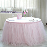 Tulle Table Skirt 14ft Light Pink