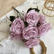 2 Bushes Artificial Silk Rose Flower Arrangements 18" Light Purple - YauSpark