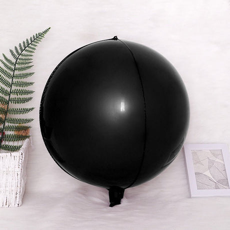2 Pc Black 4D Sphere Mylar Foil Helium or Air Balloons 18" - YauSpark