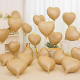 2 Pc Heart Mylar Foil Balloons 18" Caramel - YauSpark