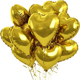 2 Pc Heart Mylar Foil Balloons 18" Gold - YauSpark