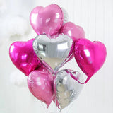 2 Pc Heart Mylar Foil Balloons 18" Pearl Pink - YauSpark