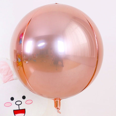 2 Pc Rose Gold 4D Sphere Mylar Foil Helium or Air Balloons 22" - YauSpark