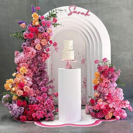 2 Set Artificial Floral Wedding Backdrop Decoration Rose Gypsophila Rose Red - YauSpark