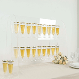 2 - Tier Acrylic Champagne Glass Holder Display Stand Table Top 25" Clear with 18 Hooks - YauSpark