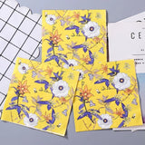 20 Pcs Paper Beverage Napkins 2 Ply Bright Yellow with Blooming Flowers Design 6.5"x6.5" - YauSpark
