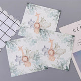 20 Pcs Paper Beverage Napkins 2 Ply with Safari Animal Print 6.5"x6.5" - YauSpark