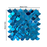 24 Panels Mermaid Scales Sequin Shimmer Wall Photo Backdrop Panels - 24sq.ft Dreamy Blue - YauSpark