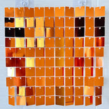 24 Panels Square Sequin Shimmer Wall Photo Backdrop Panels - 24sq.ft Orange - YauSpark