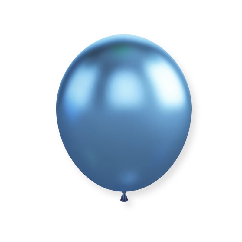 25 Pc Chrome Blue Latex Helium, Air or Water Balloons 12" - YauSpark