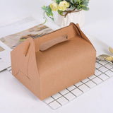25 Pc Party Favor Gift Tote Gable Box Bags 6.4"x3.5"x5.7" Brown - YauSpark