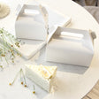 25 Pc Party Favor Gift Tote Gable Box Bags 6.4"x3.5"x5.7" White - YauSpark