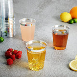 25 Pcs Plastic Tumbler Cups 10oz Clear with Silver Rim - YauSpark
