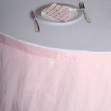 Tulle Table Skirt 14ft Light Pink