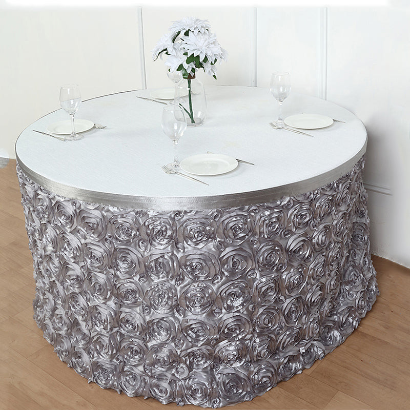Rose Satin Table Skirt 21ft Black