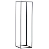 2Pc Rectangular Black Metal Wedding Flower Stand Geometric Column Frame - YauSpark
