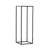 2Pc Rectangular Black Metal Wedding Flower Stand Geometric Column Frame - YauSpark