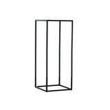 2Pc Rectangular Black Metal Wedding Flower Stand Geometric Column Frame - YauSpark