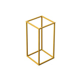 2Pc Rectangular Gold Metal Wedding Flower Stand Geometric Column Frame - YauSpark