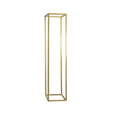 2Pc Rectangular Gold Metal Wedding Flower Stand Geometric Column Frame - YauSpark