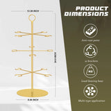 3-Tier Champagne Glass Holder Tower 22" Gold