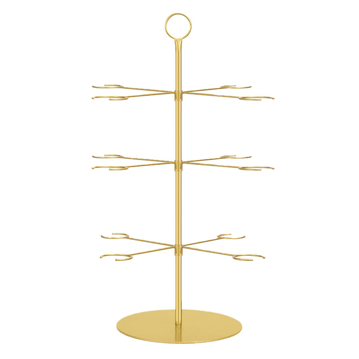3-Tier Champagne Glass Holder Tower 22" Gold