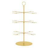 3-Tier Champagne Glass Holder Tower 22" Gold