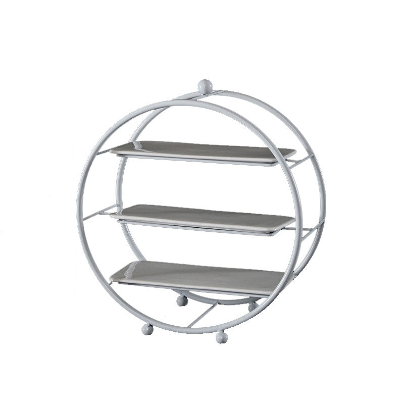 3-Tier Metal Round Cupcake Stand 16" Matte White
