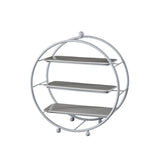 3-Tier Metal Round Cupcake Stand 16" Matte White