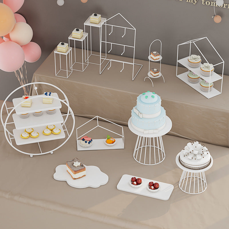 3-Tier Metal Round Cupcake Stand 16" Matte White