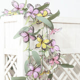 3 Pc Faux Butterfly Flowers Garland Artificial Garland Vines 6ft - YauSpark