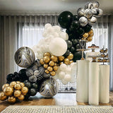 3 Pc Gold Agate Pink Marble Orbz Foil Balloons, 4D Sphere Mylar Balloons 22" - YauSpark