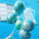 3 Pc Gold Agate Pink Marble Orbz Foil Balloons, 4D Sphere Mylar Balloons 22" - YauSpark