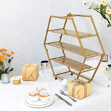 3 - Tier Metal Hexagon Cupcake Stand 21" Matte Gold - YauSpark