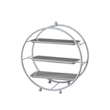3 - Tier Metal Round Cupcake Stand 16" Matte White - YauSpark