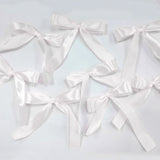 30 Pcs Satin Ribbon Large Bow White - YauSpark