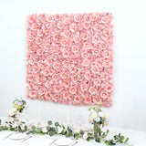 Blush 3D Silk Rose and Hydrangea Flower Wall Mat Backdrop - 4 Artificial Panels