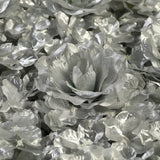Silver 3D Silk Rose and Hydrangea Flower Wall Mat Backdrop - 4 Artificial Panels