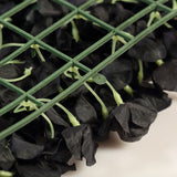 Black 3D Silk Rose and Hydrangea Flower Wall Mat Backdrop - 4 Artificial Panels