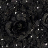 Black 3D Silk Rose and Hydrangea Flower Wall Mat Backdrop - 4 Artificial Panels