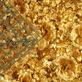 Gold 3D Silk Rose and Hydrangea Flower Wall Mat Backdrop - 4 Artificial Panels