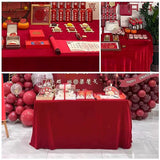 Gold Velvet Rectangular Tablecloth 60"x102" Deep Red