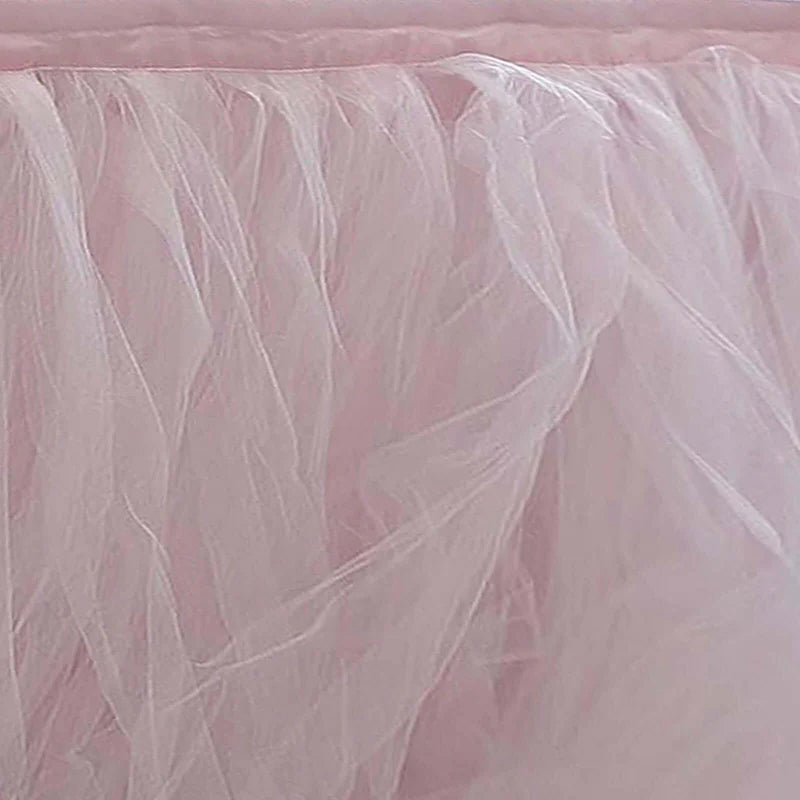 Tulle Table Skirt 14ft Light Pink