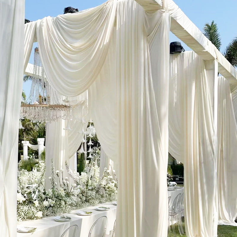 4-Way Stretch Spandex Backdrop Drape Curtain Light Avocado Green
